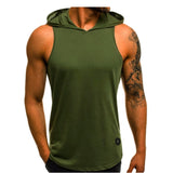 Men's Sleeveless T-Shirts Muscle Sweatshirt Cool Hoodie