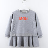 Bear Leader Autumn Cartoon Letter Embroidery Sweatshirt 2-6 Years