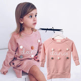 Bear Leader Autumn Cartoon Letter Embroidery Sweatshirt 2-6 Years 