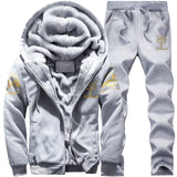 Tracksuit Men Sporting Fleece Thick Hooded Jacket
