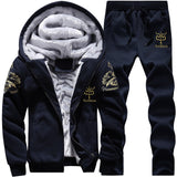 Tracksuit Men Sporting Fleece Thick Hooded Jacket