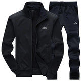 Tracksuits Men Polyester Sweatshirt Sporting Jacket + Pants