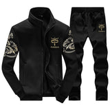 Tracksuits Men Polyester Sweatshirt Sporting Jacket + Pants