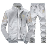 Tracksuits Men Polyester Sweatshirt Sporting Jacket + Pants
