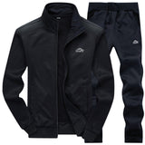 Tracksuits Men Polyester Sweatshirt Sporting Jacket + Pants