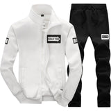 Tracksuits Men Polyester Sweatshirt Sporting Jacket + Pants