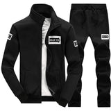 Tracksuits Men Polyester Sweatshirt Sporting Jacket + Pants