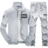 Tracksuits Men Polyester Sweatshirt Sporting Jacket + Pants