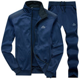 Tracksuits Men Polyester Sweatshirt Sporting Jacket + Pants