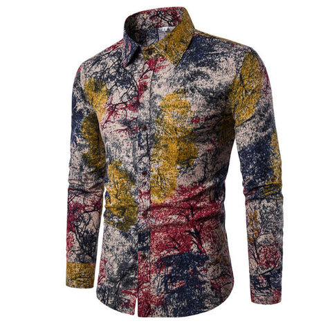 Men Shirt |Men Dress Shirt| Long Sleeve Shirts |Floral Printed Shirt |Casual Slim Shirt|