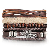 Leaf Leather Men Fashion Bracelet