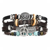 Leaf Leather Men Fashion Bracelet