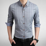 Men Long Sleeve Slim Fit Casual Shirts Men