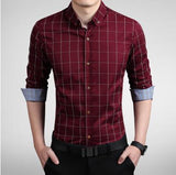 Men Long Sleeve Slim Fit Casual Shirts Men