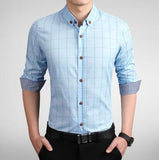  Men Long Sleeve Slim Fit Casual Shirts Men | Male Clothes Social Vintage