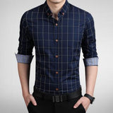 Men Long Sleeve Slim Fit Casual Shirts Men