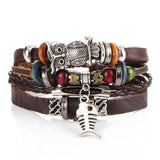 Leaf Leather Men Fashion Bracelet