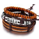 Leaf Leather Men Fashion Bracelet
