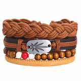 Leaf Leather Men Fashion Bracelet
