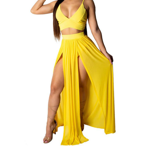 Long Skirt Crop Top Two Piece Set | Women Dress | Party Dress | Club Dress