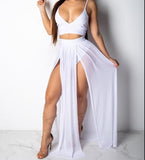 Long Skirt Crop Top Two Piece Set | Women Dress | Party Dress | Club Dress